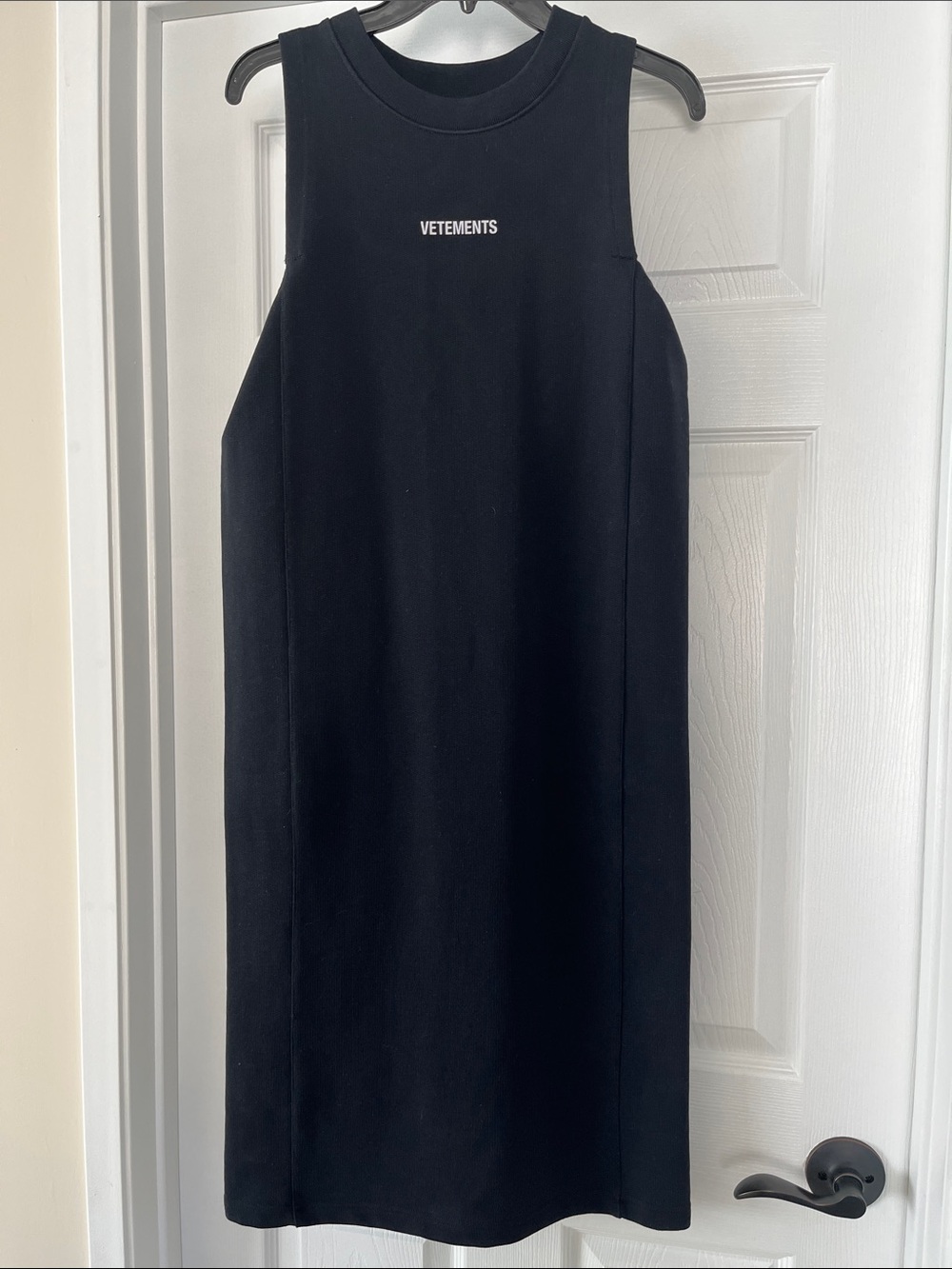 Vetements Black Sleeveless Dress with Logo XS/S